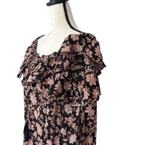 Zimmermann Tulsi Off Shoulder Tiered Floral Linen Gauze Midi Dress Size 1 Small - Picture 8 of 11